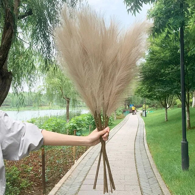 100-120Cm Big Silk Pampas Grass Flowers Pantas Artificiales Para Decoracion Simulation Plants for Home Decor Wedding Decoration