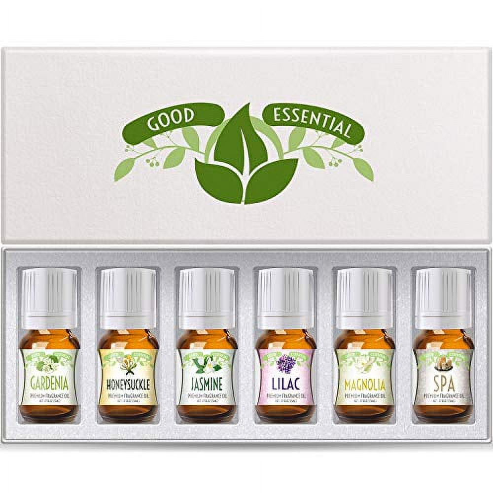 Essential Oil Set from  - Gardenia, Honeysuckle, Jasmine, Lilac, Magnolia, Spa Oil: Candles, Soaps, Perfume, Diffuser, Home Care, Aromatherapy 6-Pack