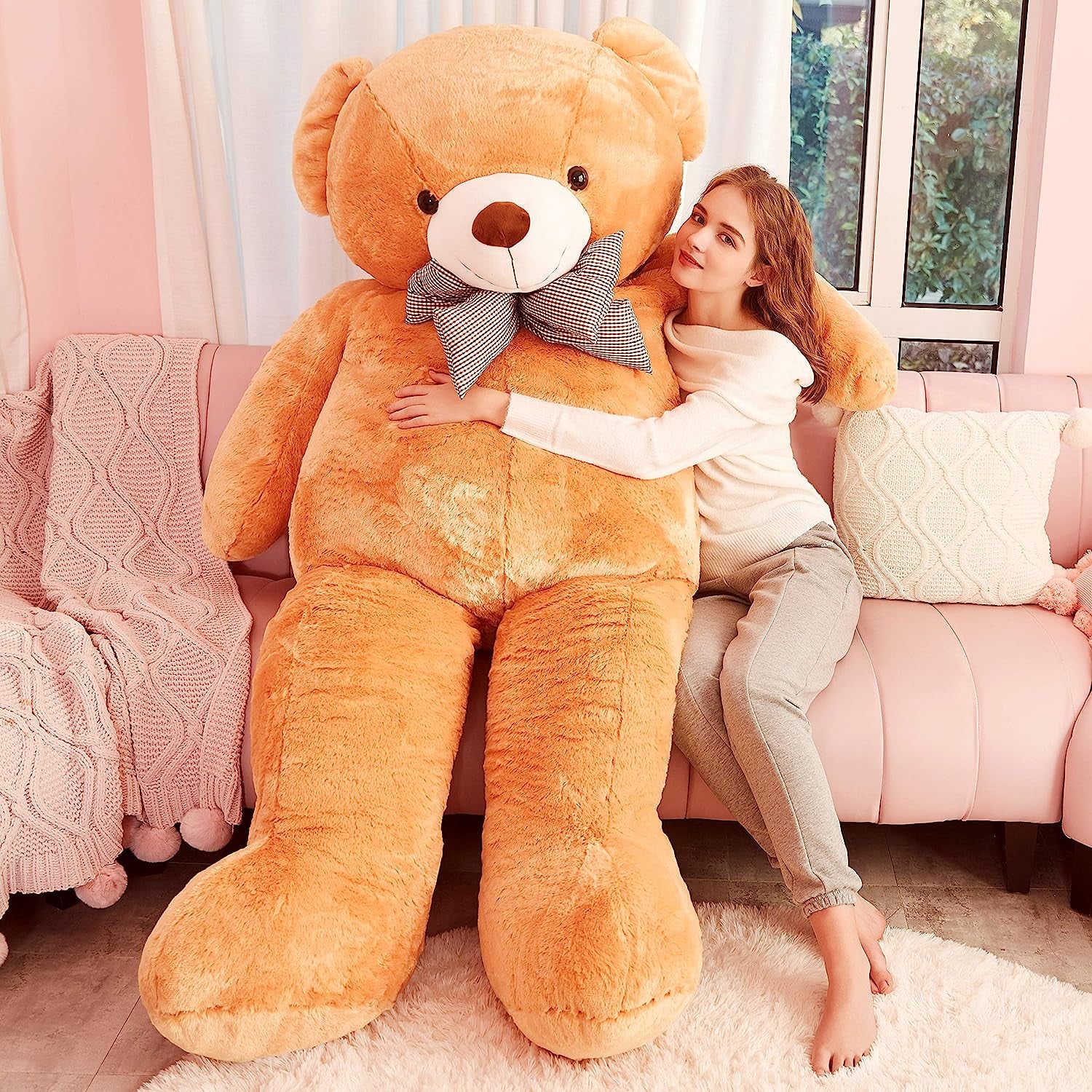 Giant Teddy Bear Plush Toy Stuffed Animals (Brown, 70 Inches)